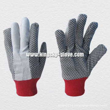 PVC Dotted Drill Cotton Working Glove-2205